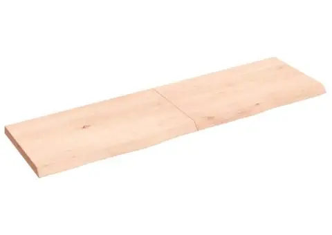 Poliță de perete, 140x40x(2-4)cm, lemn masiv de stejar netratat - 1/5