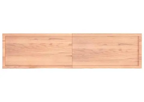 Raft de perete maro deschis 200x50x(2-6) cm lemn stejar tratat - 2/5