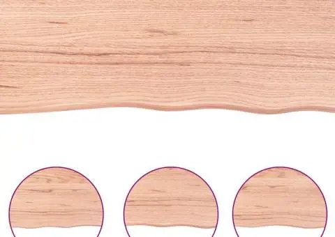 Raft de perete maro deschis 200x50x(2-6) cm lemn stejar tratat - 5/5