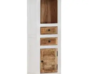 vidaXL Dulap înalt maro și alb 40x30x110 cm lemn masiv mango și acacia