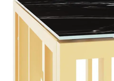 Masă de cafea, auriu, 110x45x45 cm, oțel inoxidabil și sticlă - 5/5