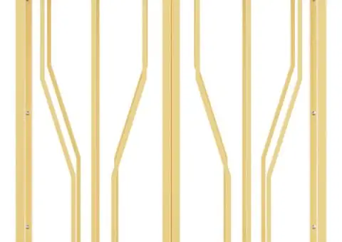 Măsuță de cafea, auriu, oțel inoxidabil și lemn masiv reciclat - 3/5