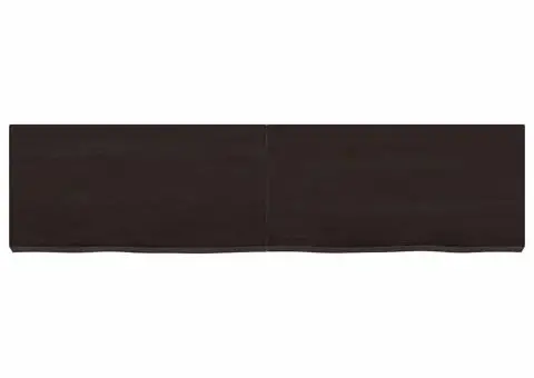 Raft de perete maro închis lemn masiv stejar tratat - 3/5