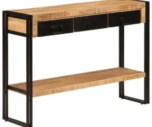 vidaXL Măsuță consolă, 110x30x76 cm, lemn masiv de mango