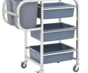 vidaXL Cărucior de bucătărie cu recipiente din plastic, 82x43,5x93 cm
