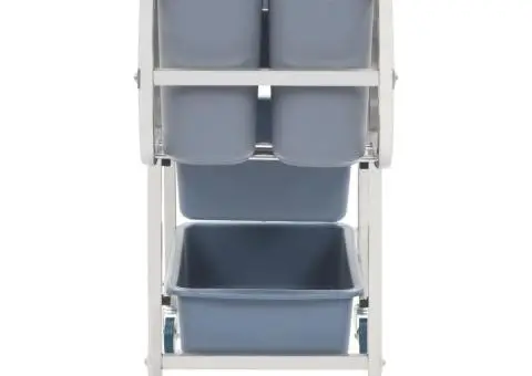 Cărucior de bucătărie cu recipiente din plastic, 82x43,5x93 cm - 3/5