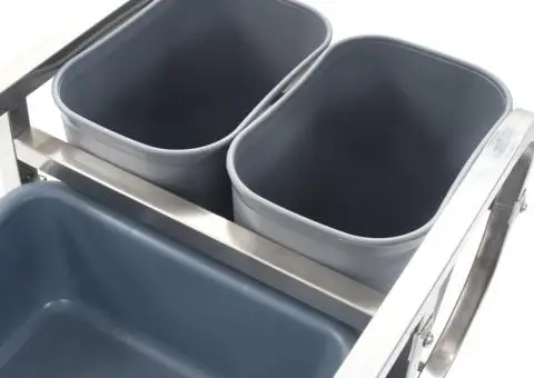 Cărucior de bucătărie cu recipiente din plastic, 82x43,5x93 cm - 5/5