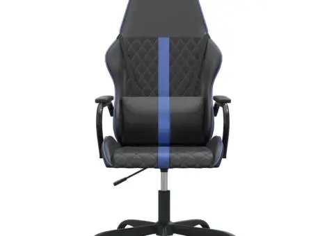 Scaun de jocuri, negru și albastru, piele ecologică - 3/5