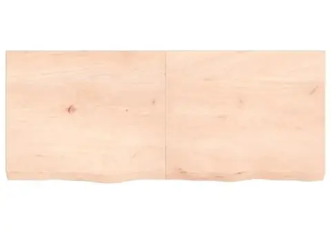 Poliță de perete, 120x50x(2-6)cm, lemn masiv de stejar netratat - 3/5