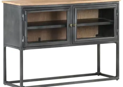 Servantă, 100x30x70 cm, gri, lemn masiv de acacia - 1/5