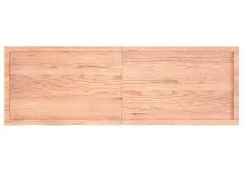 Raft de perete maro deschis 180x60x(2-4) cm lemn stejar tratat - 2/5