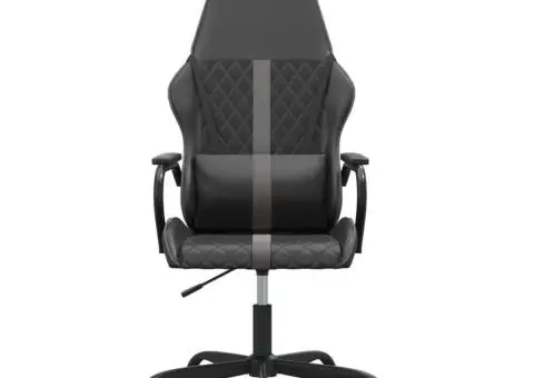 Scaun de jocuri, negru și gri, piele ecologică - 3/5