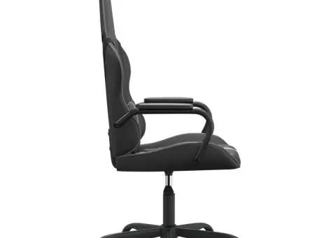 Scaun de jocuri, negru și gri, piele ecologică - 4/5