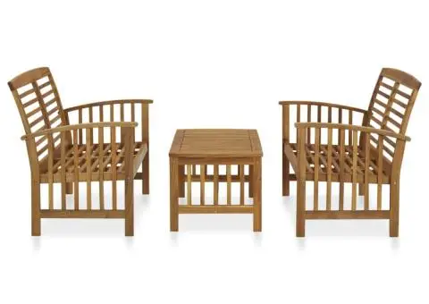 Set mobilier de grădină, 3 piese, lemn masiv de acacia - 2/5