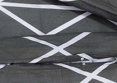 Set cu husă de pilotă, gri, 200x220 cm, bumbac - 5/5