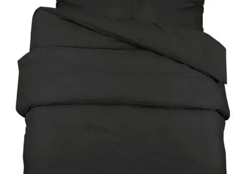 Set cu husă de pilotă, negru, 260x240 cm, microfibră - 2/5