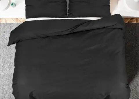 Set cu husă de pilotă, negru, 260x240 cm, microfibră - 5/5