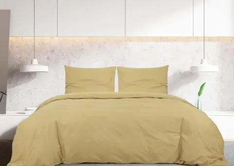 Set cu husă de pilotă, gri taupe, 200x220 cm, microfibră - 3/5