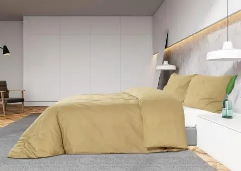 Set cu husă de pilotă, gri taupe, 200x220 cm, microfibră - 4/5