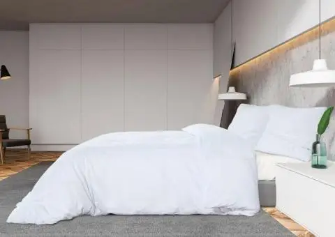 Set cu husă de pilotă, alb, 260x240 cm, microfibră - 4/5