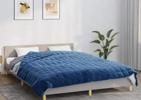 Pătură grea, albastru, 220x240 cm, 15 kg, material textil - 1/5