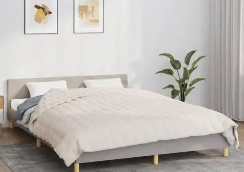 Pătură grea, crem deschis, 220x240 cm, 11 kg, material textil - 1/5