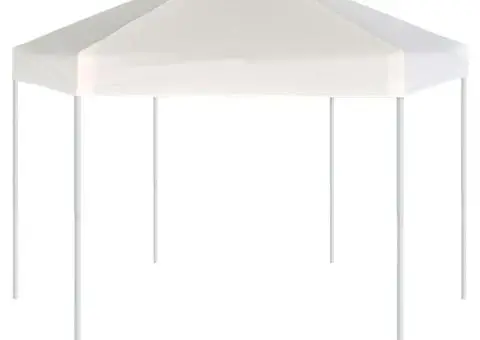 Marchiză pliabilă hexagonală, 6 pereți, alb crem, 3,6 x 3,1 m - 4/5