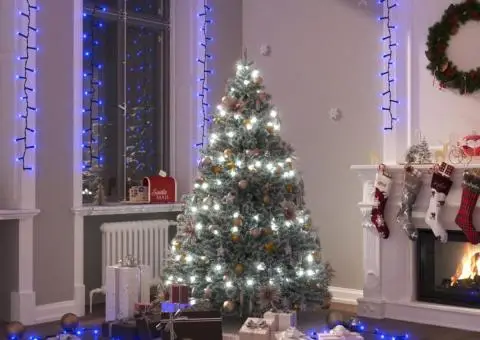 Instalație compactă cu 3000 LED-uri, albastru, 65 m, PVC - 1/5