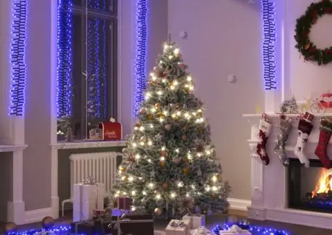 Instalație tip cluster cu 2000 LED-uri, albastru, 17 m, PVC - 1/5