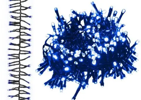 Instalație tip cluster cu 2000 LED-uri, albastru, 17 m, PVC - 2/5