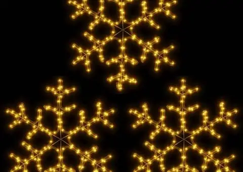 Figurină Fulg de Zăpadă de Crăciun LED 2 buc. alb cald 59x59 cm - 2/5