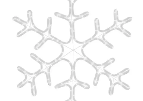 Figurină Fulg de Zăpadă de Crăciun LED 2 buc. alb cald 59x59 cm - 4/5