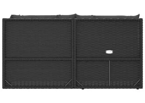 Set mobilier relaxare grădină 4 piese cu perne poliratan negru - 5/5