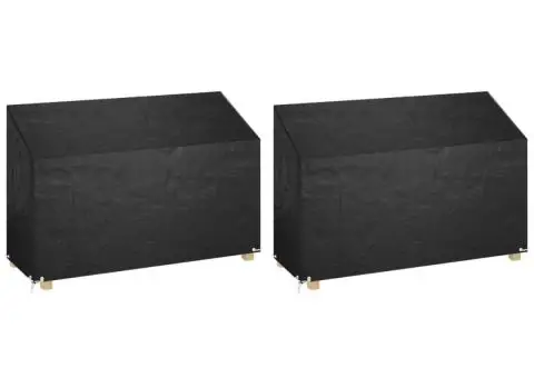 Huse bancă grădină 2 buc 8 ocheți, 190x70x70/88 cm, polietilenă - 1/5