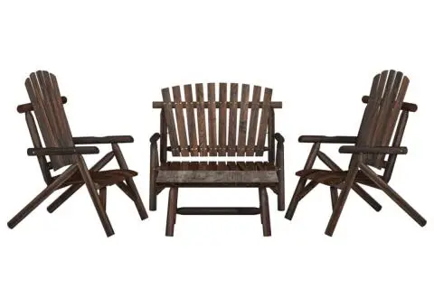 Set mobilier de grădină, 4 piese, lemn masiv de molid - 1/5