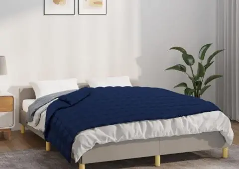 Pătură cu greutăți, albastru, 138x200 cm, 6 kg, material textil - 1/5