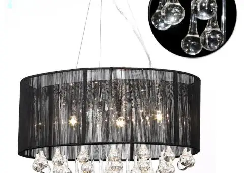 Candelabru cu 85 cristale, Negru - 3/4