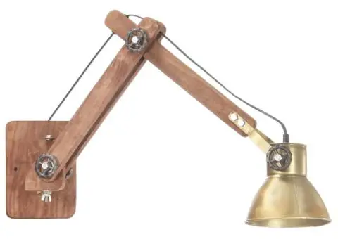 Lampă de perete, stil industrial, alamă, rotund, E27 - 2/5