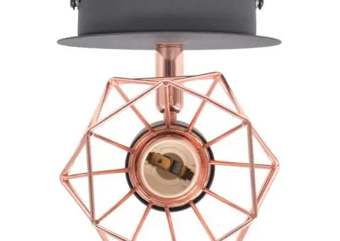 Lampă de perete 2 buc, E14, negru și arămiu - 4/5