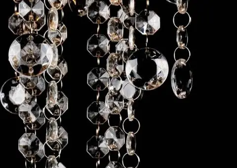 Plafonieră din metal alb, cu mărgele de cristal - 3/5