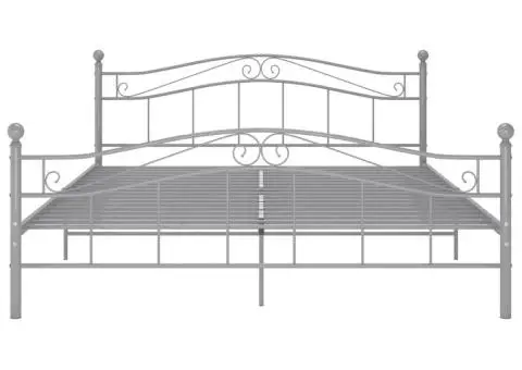 Cadru de pat fără saltea, gri, 140 x 200 cm, metal - 3/5