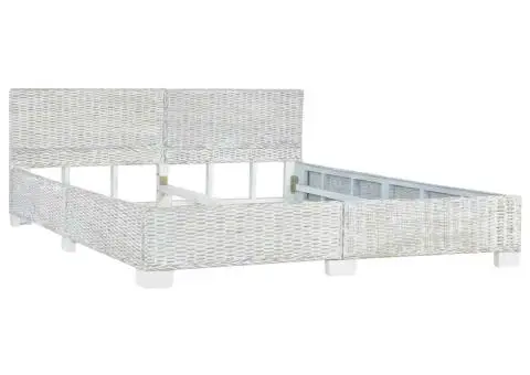 Cadru de pat, gri, 180 x 200 cm, ratan natural - 2/5