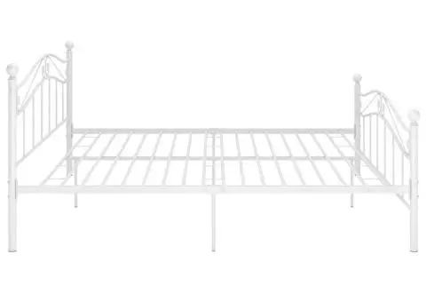 Cadru de pat, alb, 200x200 cm, metal - 4/5