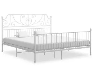 vidaXL Cadru de pat, alb, 180x200 cm, metal