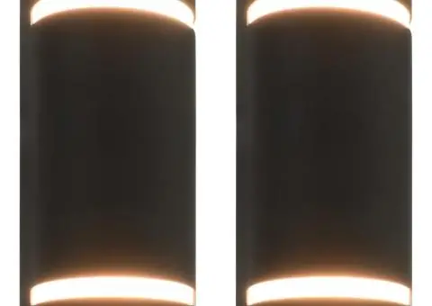 Lămpi de perete pentru exterior 2 buc. negru 35 W semirotund - 1/5