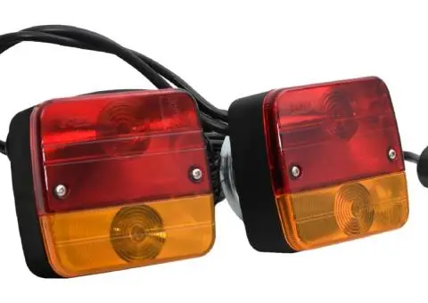 Lumini pentru remorcă 2 buc bec clasic 12 V roșu 10,5x7,5x10 cm - 2/5