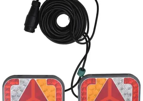 Lumini pentru remorcă, 2 buc., roșu, bec LED 12 V, 24x5x14,5 cm - 1/5