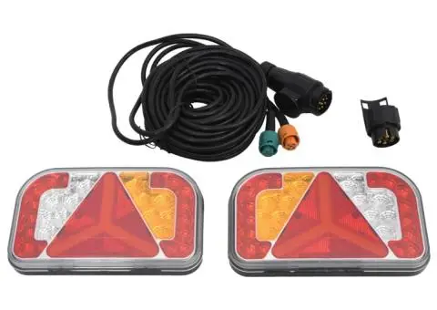 Lumini pentru remorcă, 2 buc., roșu, bec LED 12 V, 24x5x14,5 cm - 2/5