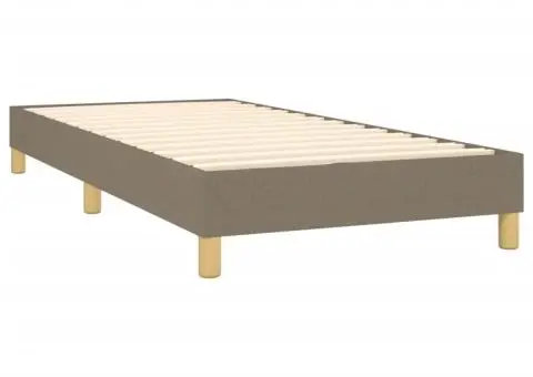 Pat box spring cu saltea, gri taupe, 80x200 cm, textil - 4/5