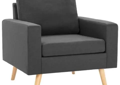 Fotoliu, gri închis, material textil - 2/5